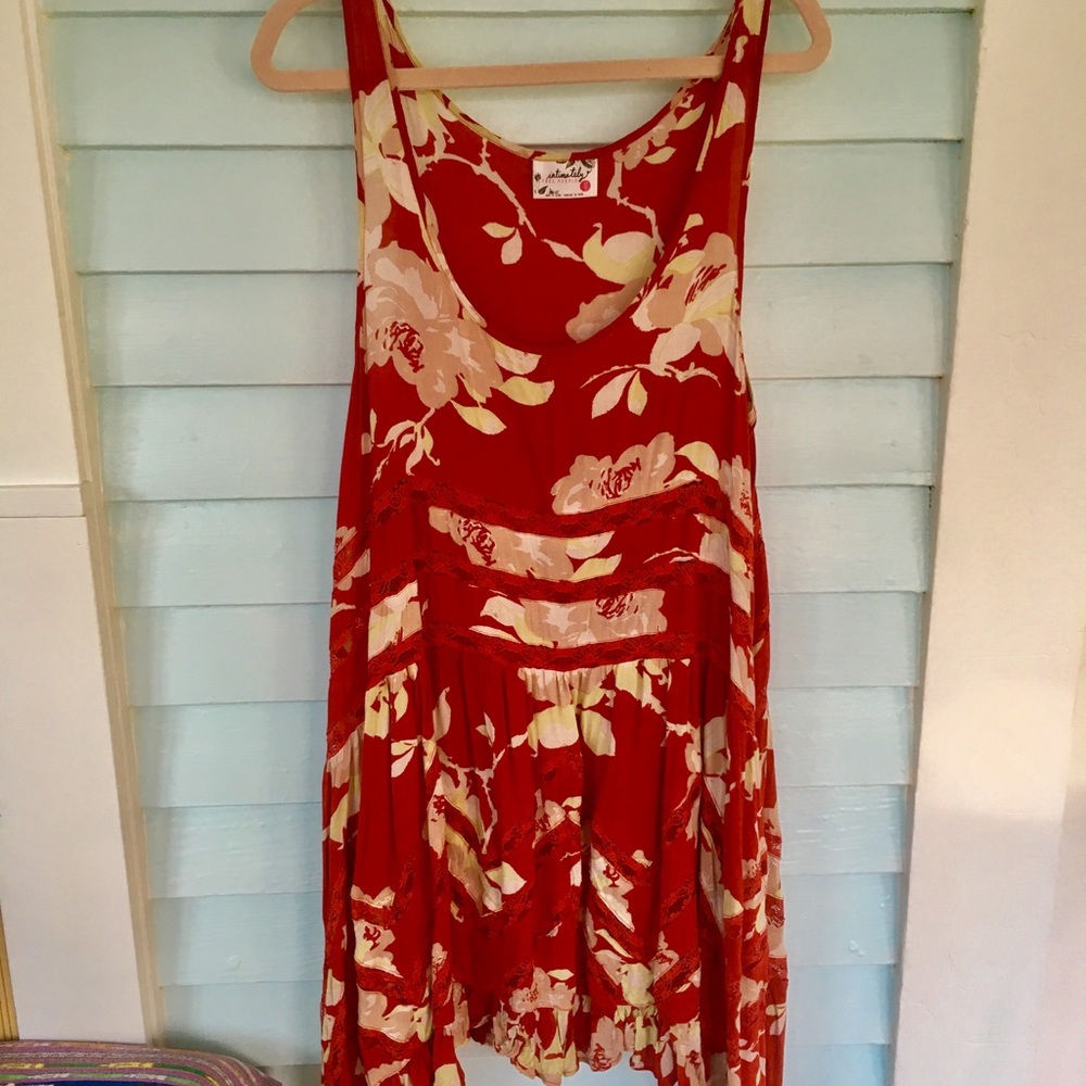 Free People Voile and Lace Trapeze Slip XS