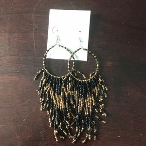 Bohemian-style Black and gold fashion earrings