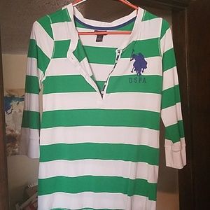 U.S. polo green and white size large