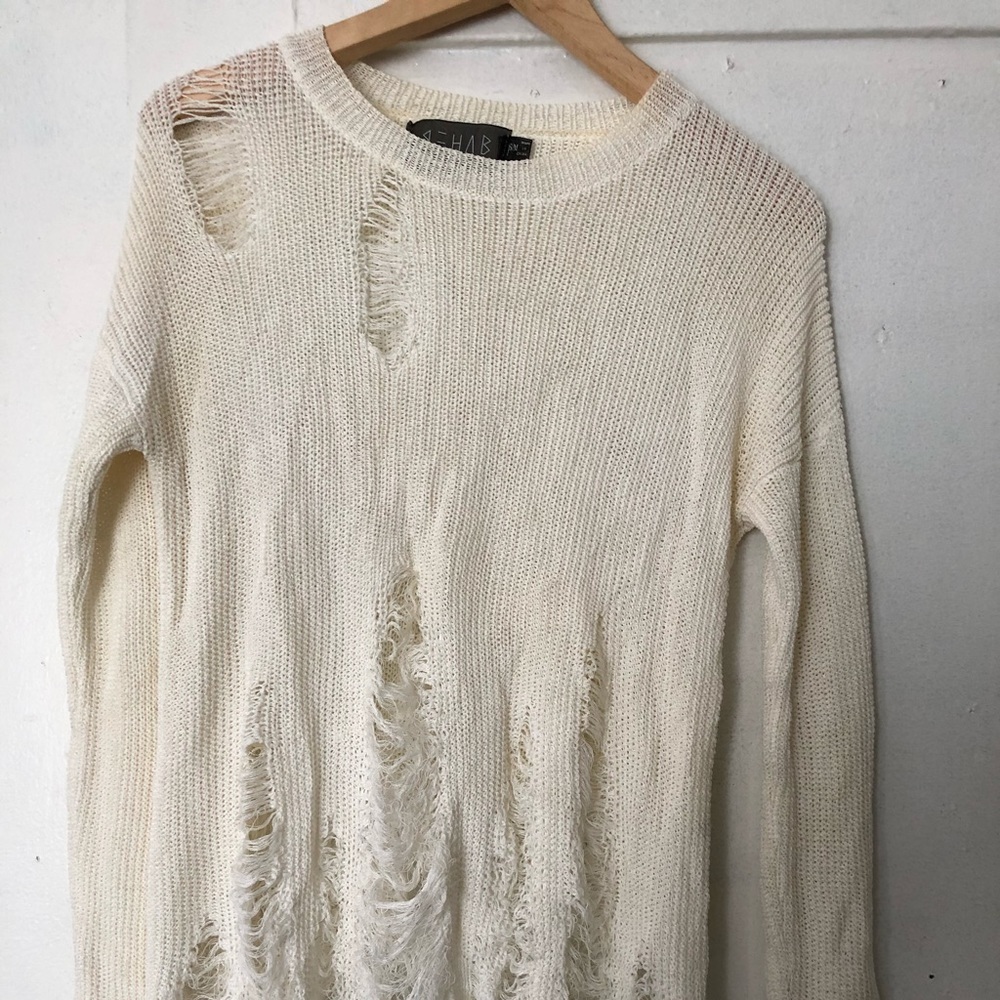 Rehab Distressed Cream Sweater!