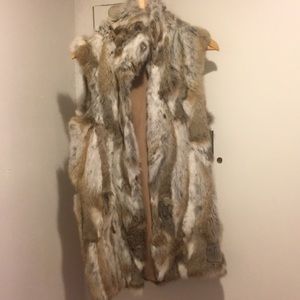 Adrienne landau brown fur vest