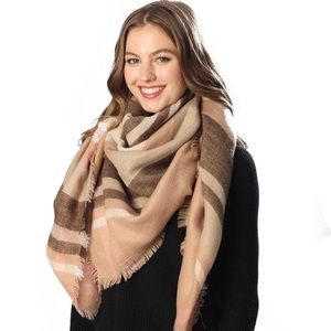 Plaid Print Big Scarf