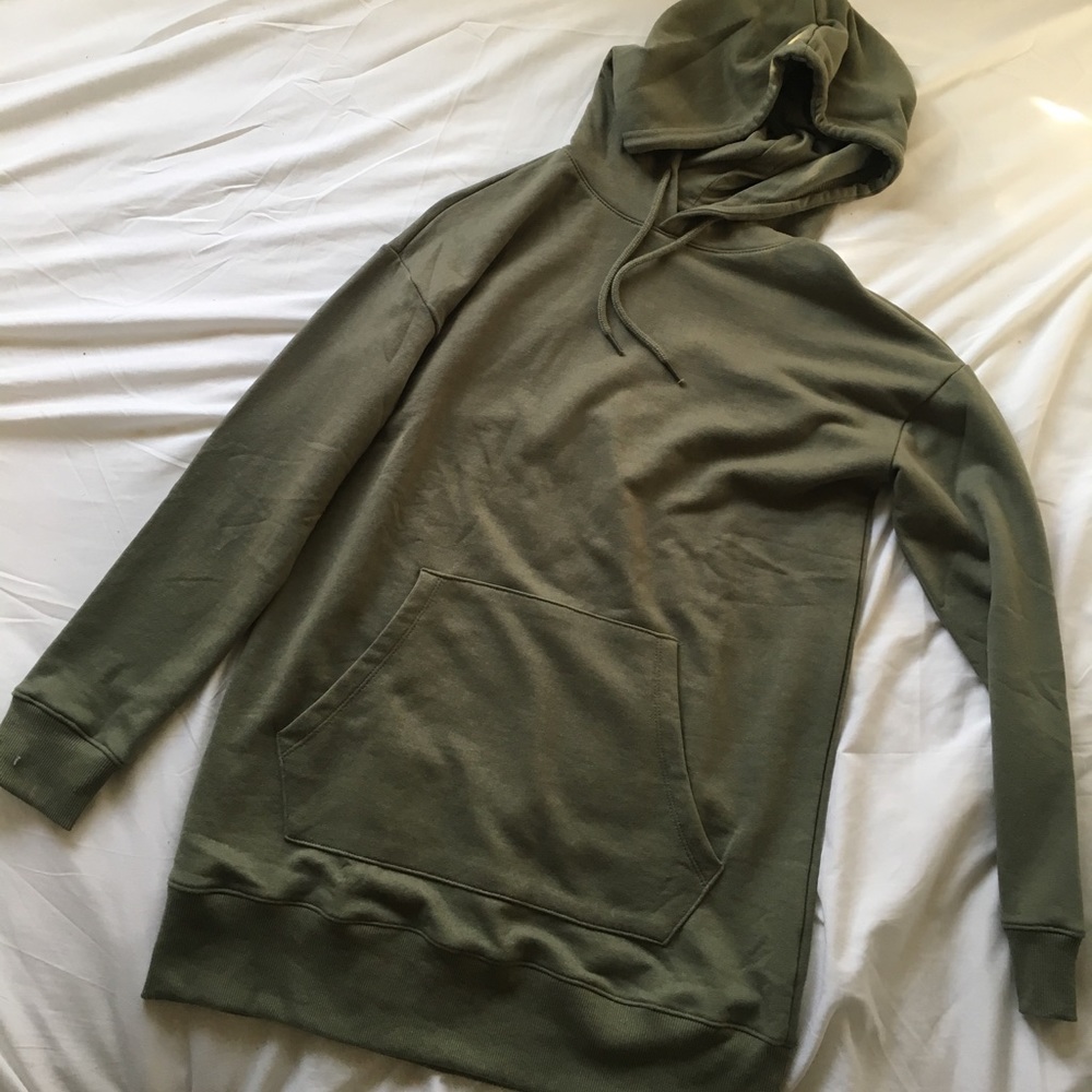 Army green sweatshirt hoodie dress!
