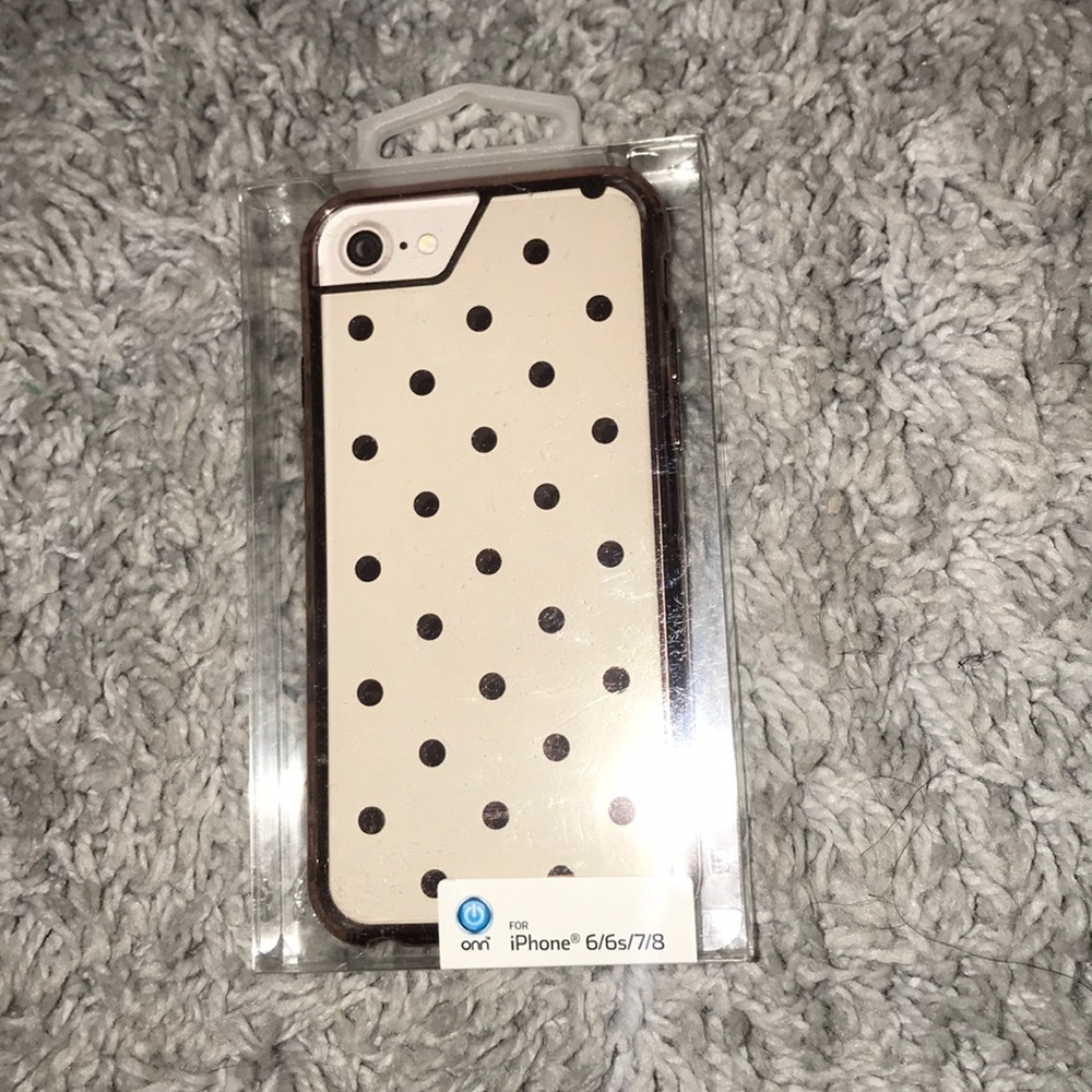 iPhone Case with Gold Trimming & Gold Polka Dots