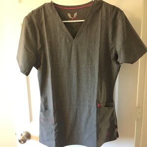 Smitten gray scrub top