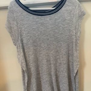 NORDSTROM Gray black/white stripped caller shirt
