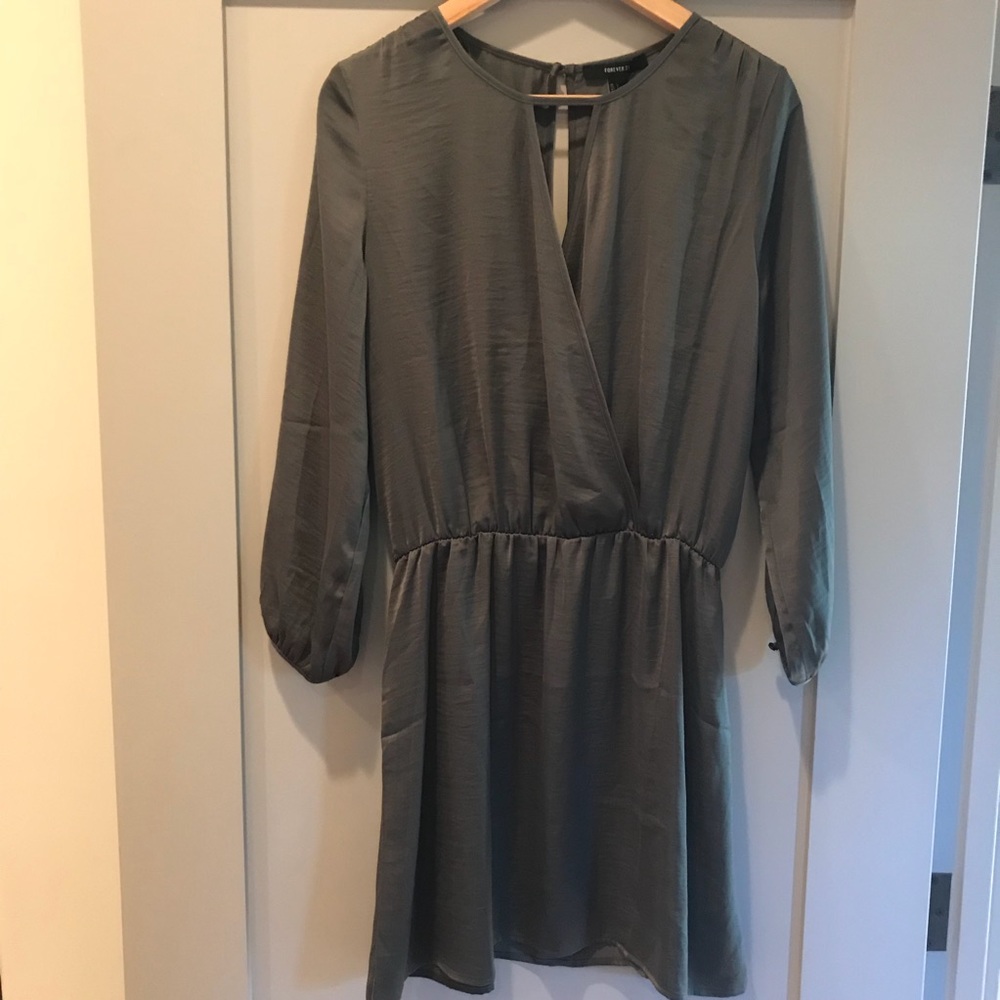 Olive Green Wrap Dress
