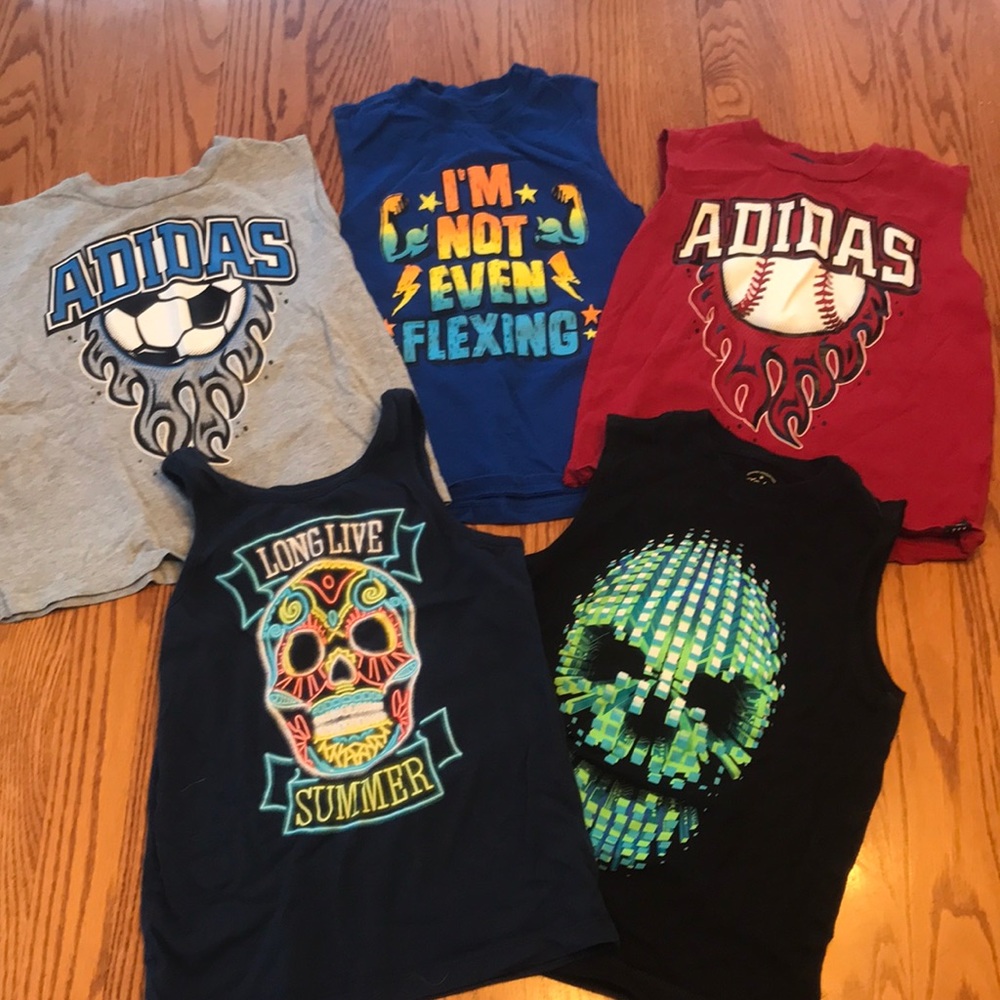 Lot of 5 toddler boys muscle shirts