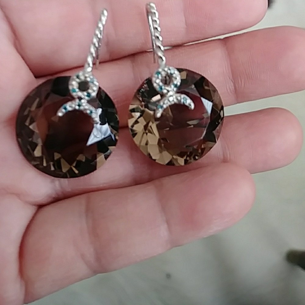 14kt smoky quartz and diamond