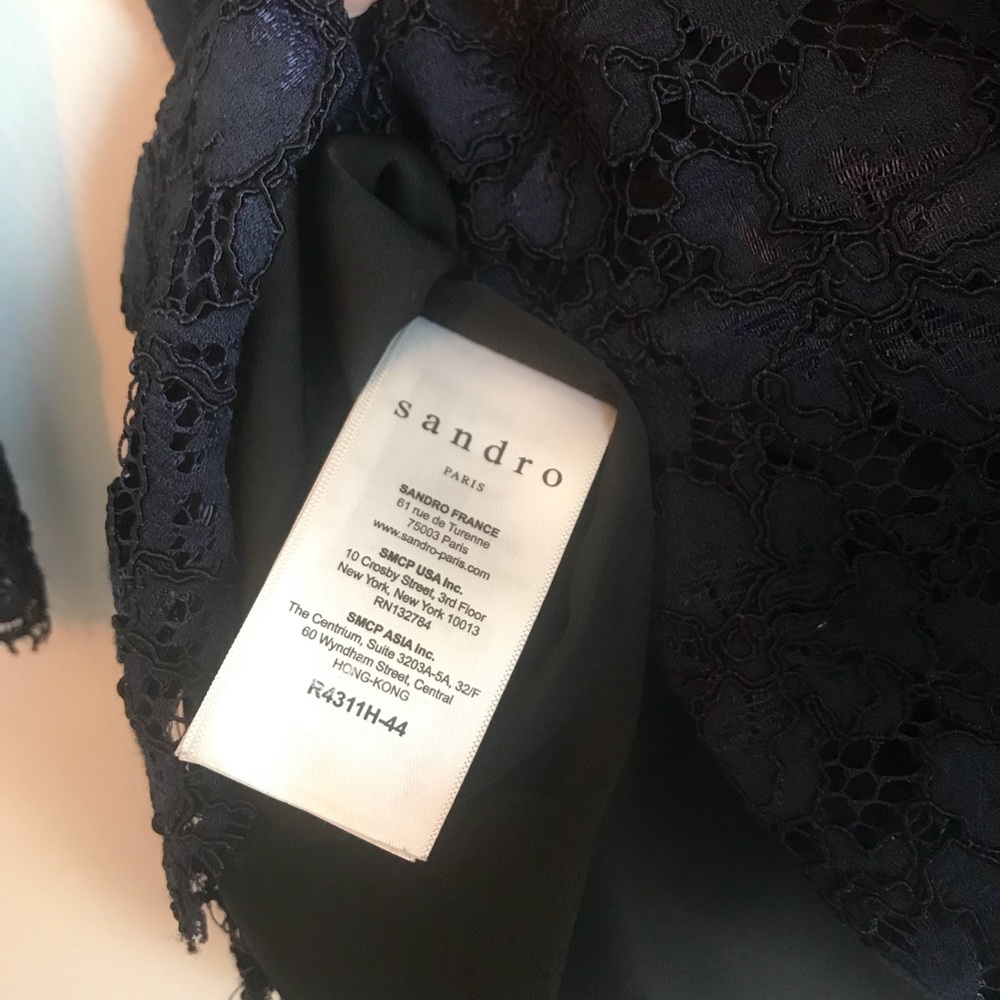 Sandro~ navy blue lace dress - Picture 3 of 6