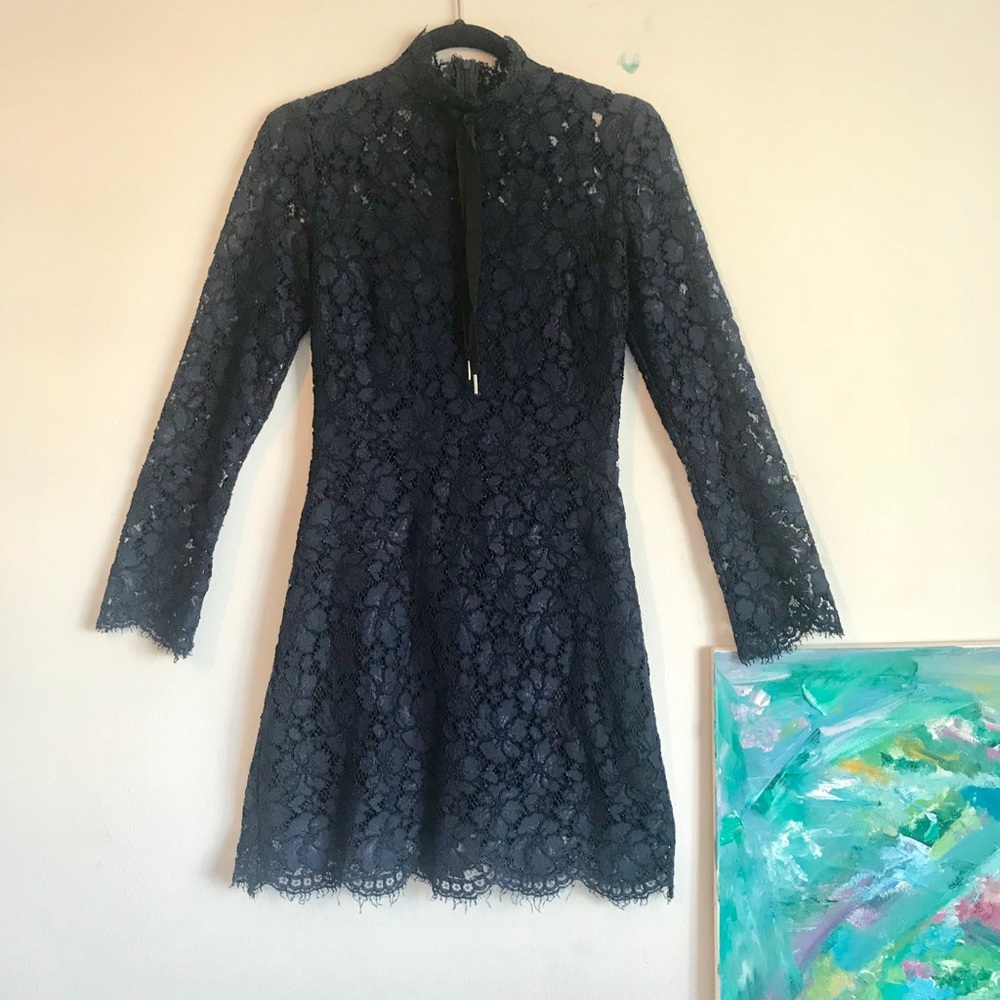 Sandro~ navy blue lace dress - Picture 5 of 6