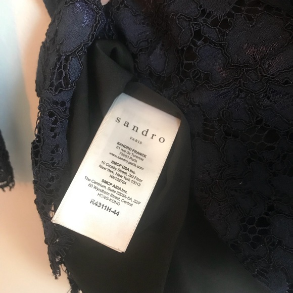 Sandro~ navy blue lace dress - Picture 3 of 6