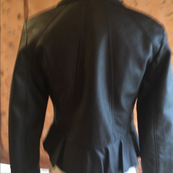 NWOT INC Brown Faux Leather Jacket w/Zip Pockets - Picture 3 of 8
