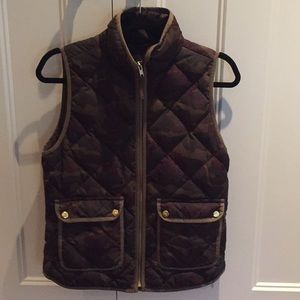 J.Crew Quilted Down Vest - Subtle camo print
