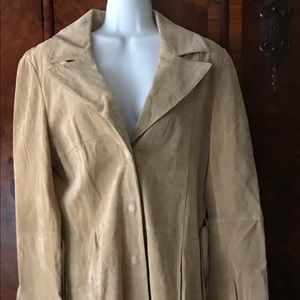 Arden B Long Unlined Suede Leather Coat