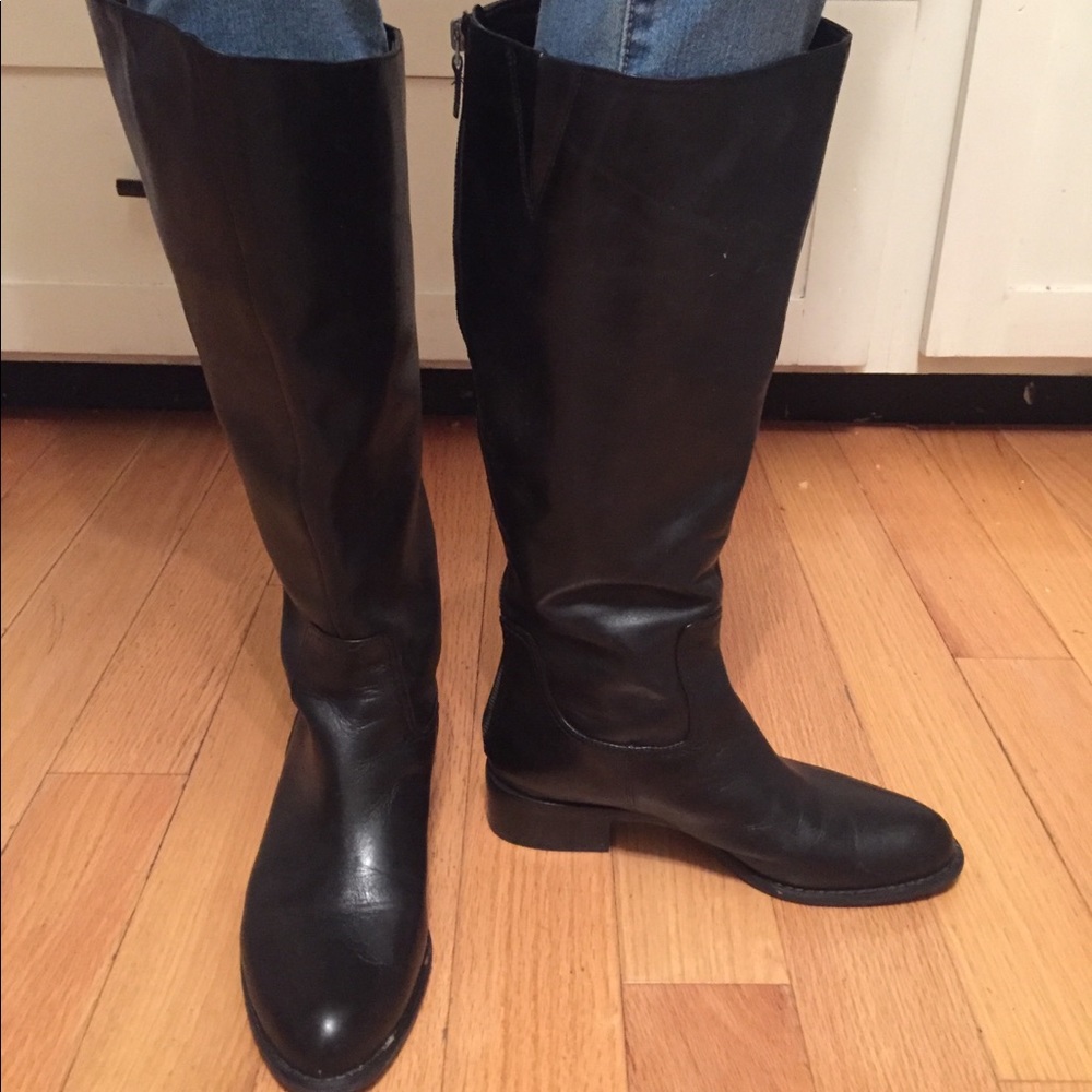 Franco Sarto wide calf black leather boots