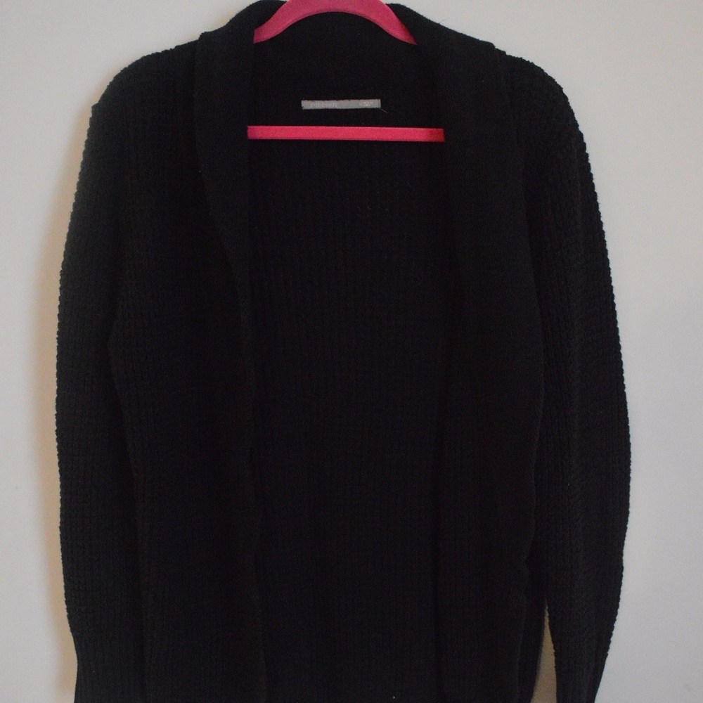Long woven black cardigan