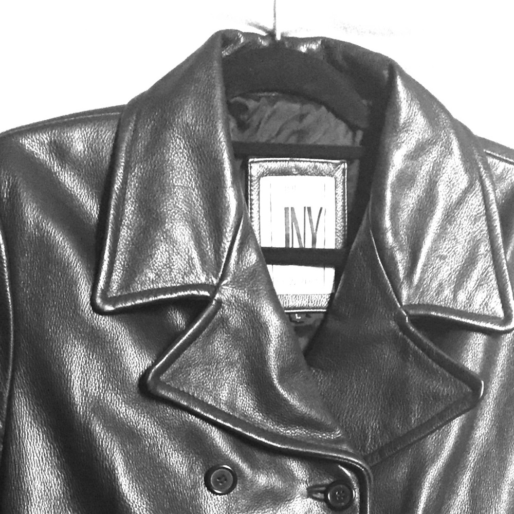 jones new york genuine leather pea coat