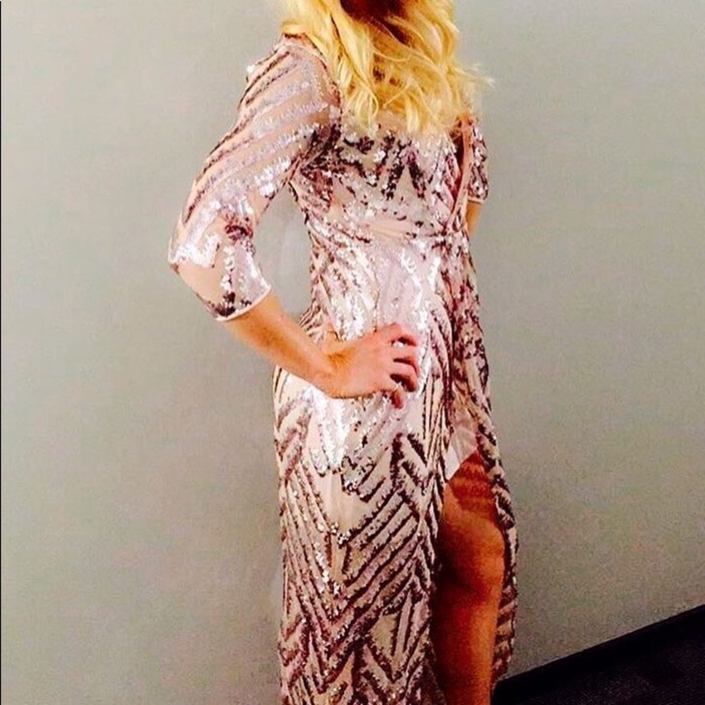 Trixxi gown rose gold sequins gown