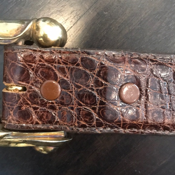 Barry Kieselstein-Cord Half Moon Sterling Silver Alligator Belt main image 6