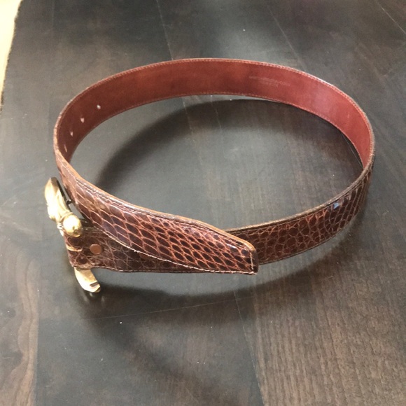 Barry Kieselstein-Cord Half Moon Sterling Silver Alligator Belt main image 5