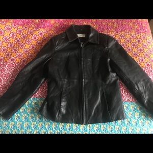 Black leather jacket