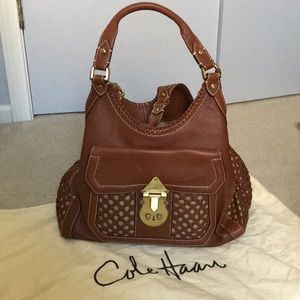 Cole Haan designer woven leather bag