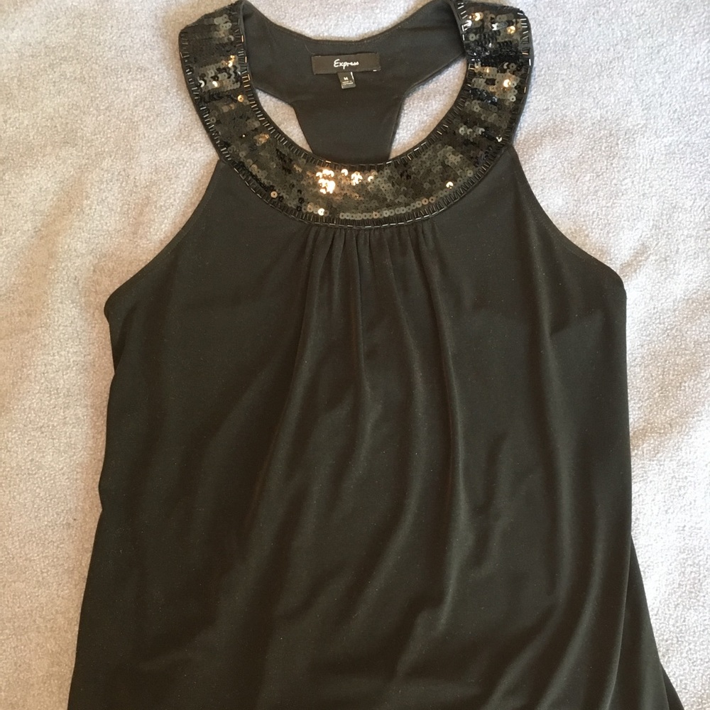 Express M Racerback Tank with sequins