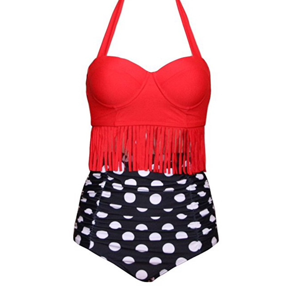 Polka Dot Vintage High Waist Swimsuit