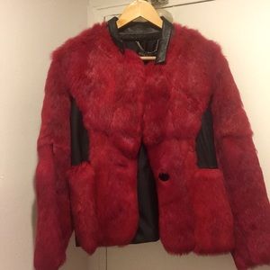 Adrienne landau rabbit fur jacket