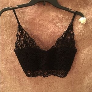 Black Lace Crop Top