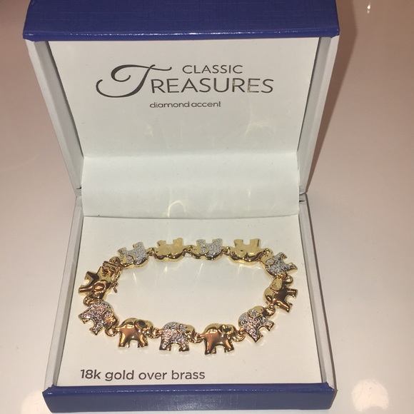 jcpenney Jewelry 8k Gold Over Brass Elephant Bracelet Poshmark