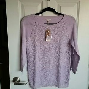 New Sonoma Lavender Sweater w/ 3/4 length sleeves
