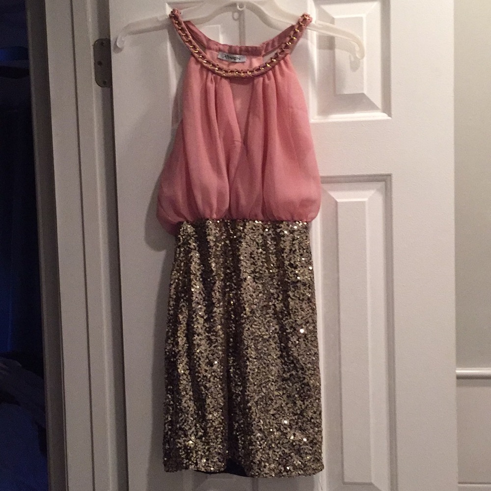 Rose and sequin party dress