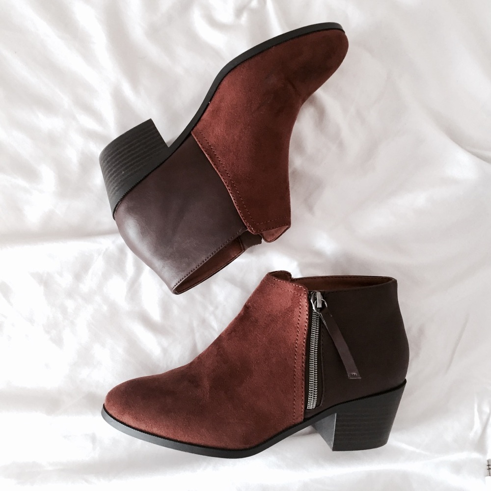 Two-tone Brown Booties