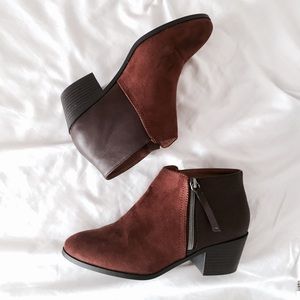 Two-tone Brown Booties