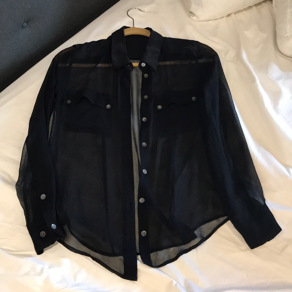 Sheer black Equipment blouse