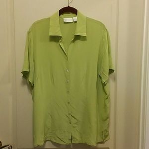 100% Silk Lime Green Blouse