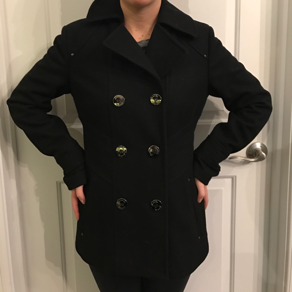 Kenneth Cole black pea coat. Size 2