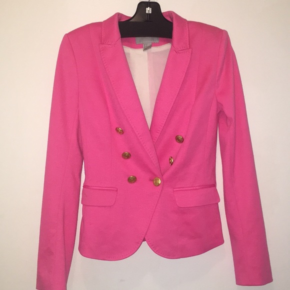 pink gold button blazer
