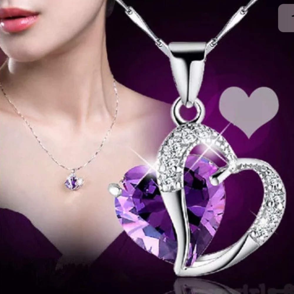 Silver plated chain with heart pendant