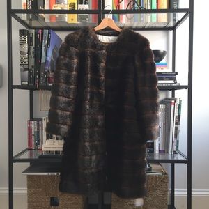 Kate Spade Brown Faux Fur Coat