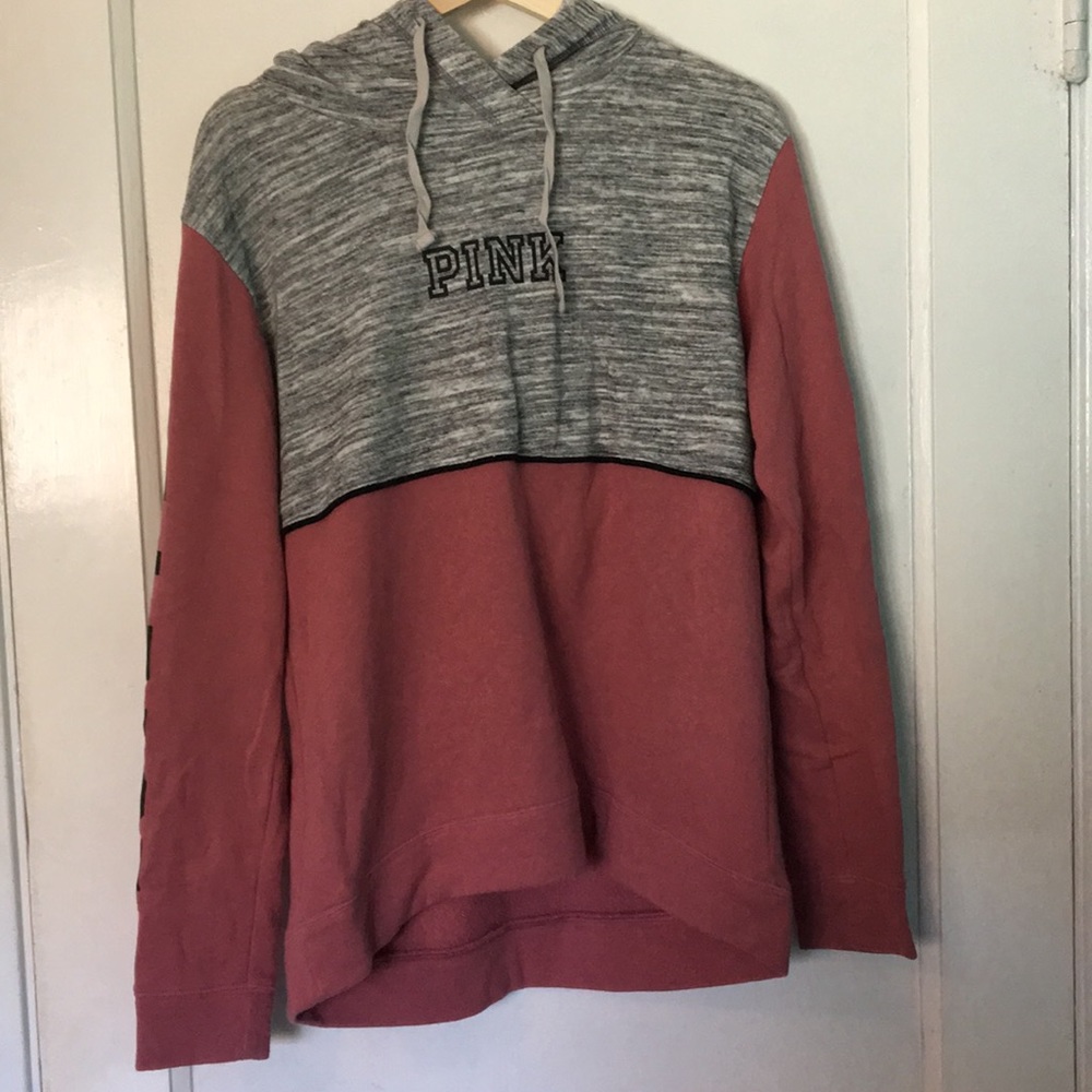 Pink and heather gray PINK hoodie