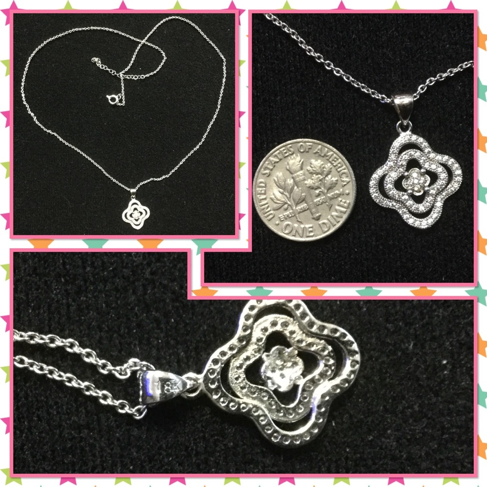 🆕 18K white gold filled rhinestone necklace - Picture 2 of 2
