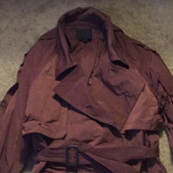Alexander Wang Nylon Trench Coat Burgundy Large - Picture 4 of 8