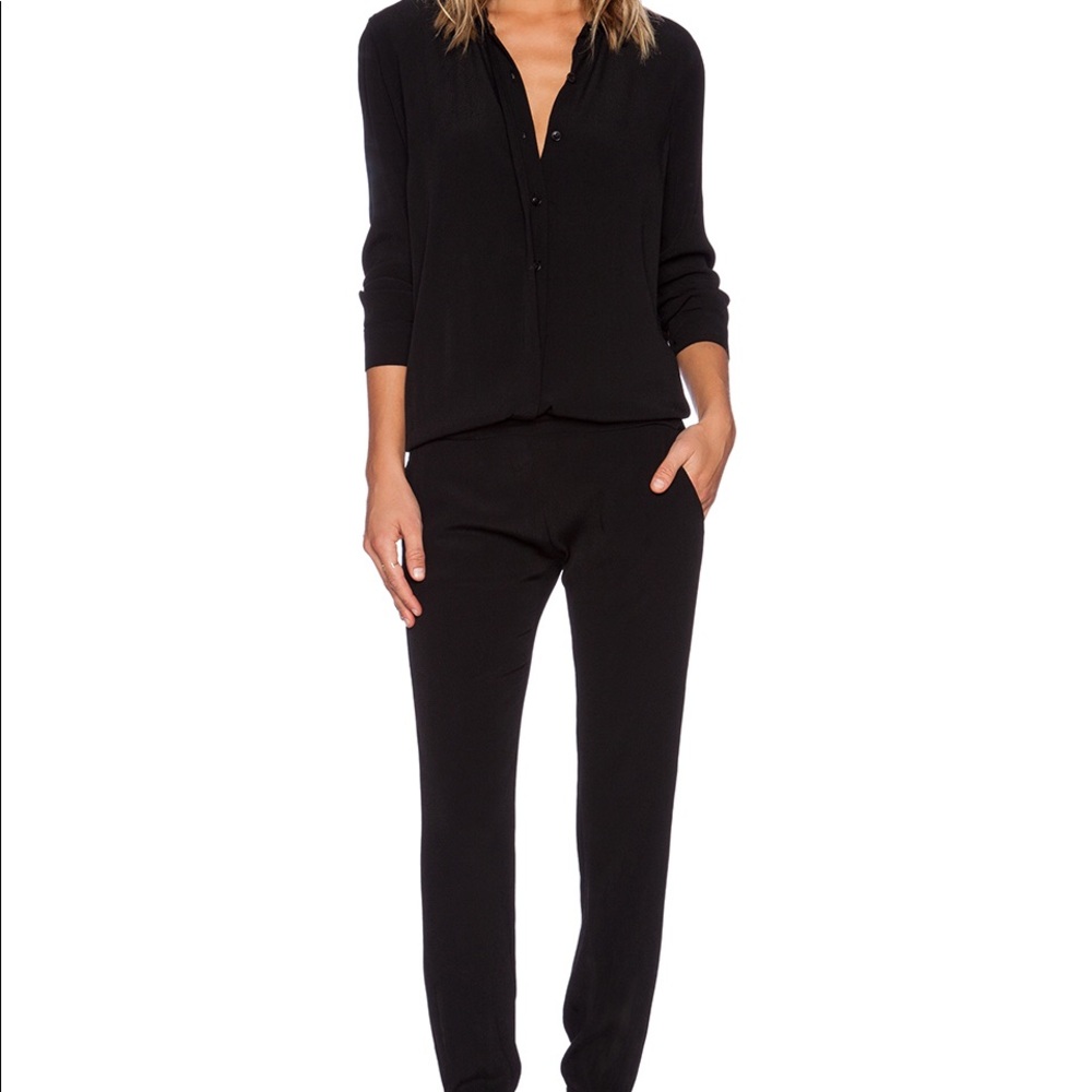 Splendid long sleeve black jumpsuit