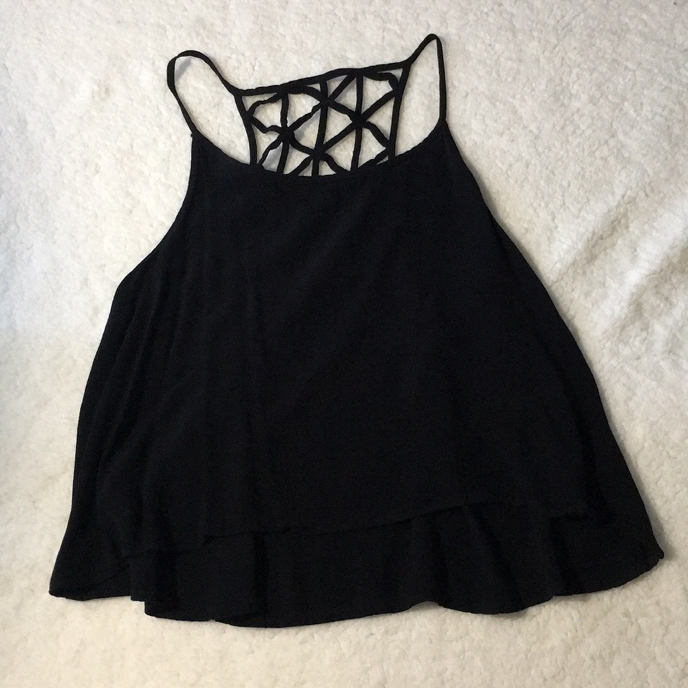 BLACK STRAPPY TOP //