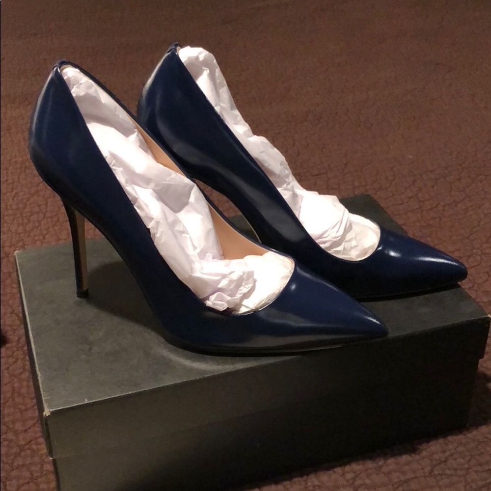 NWT J. Crew Roxie Glossy Pumps sz 8 Navy B4124