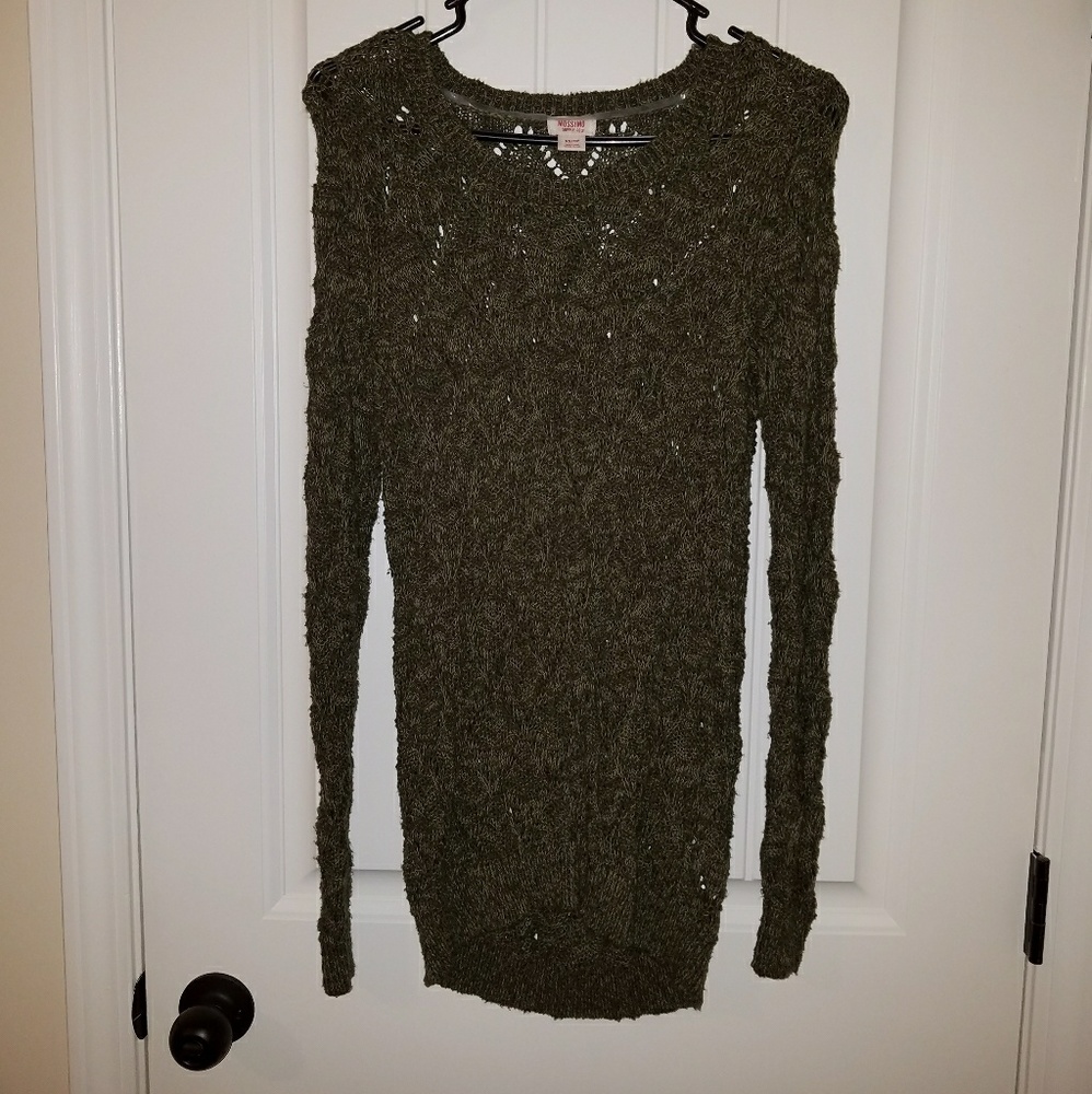 Mossimo open weave army green sweater
