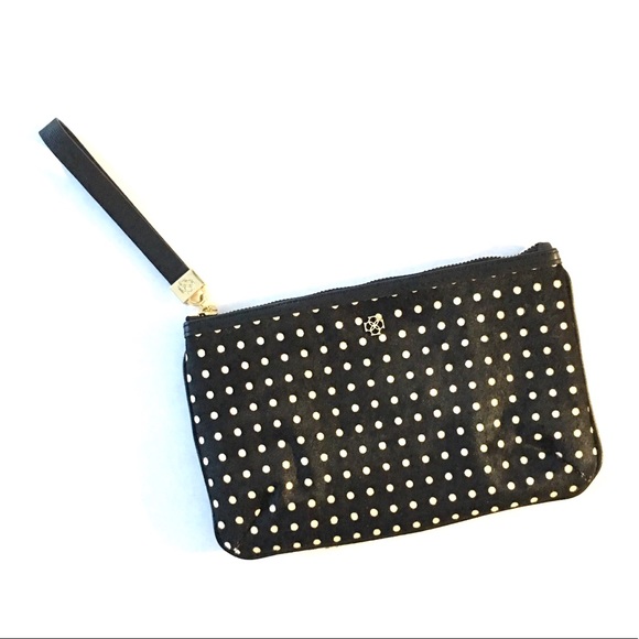 Ann Taylor polka dot haircalf wristlet - Picture 3 of 7